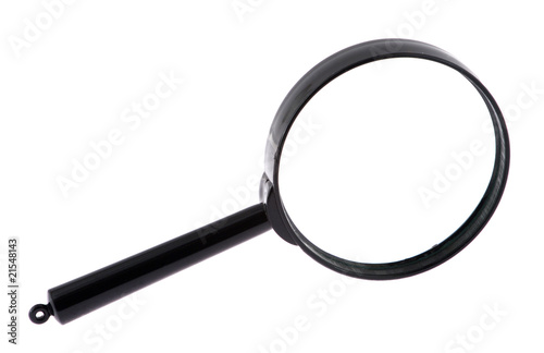Magnifying glass isolated on the white