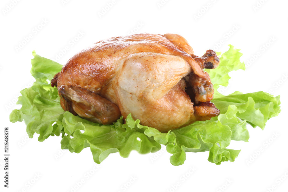 Fried chicken on a white background Fried chicken on a white background