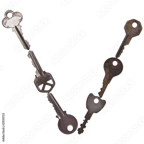 Letter V in Old Keys