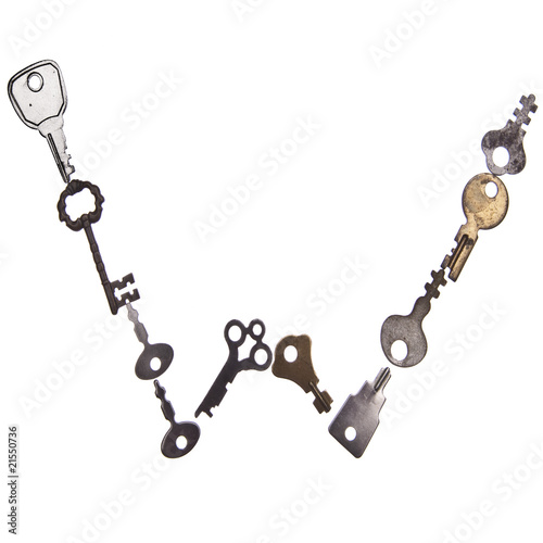 Letter W in Old Keys