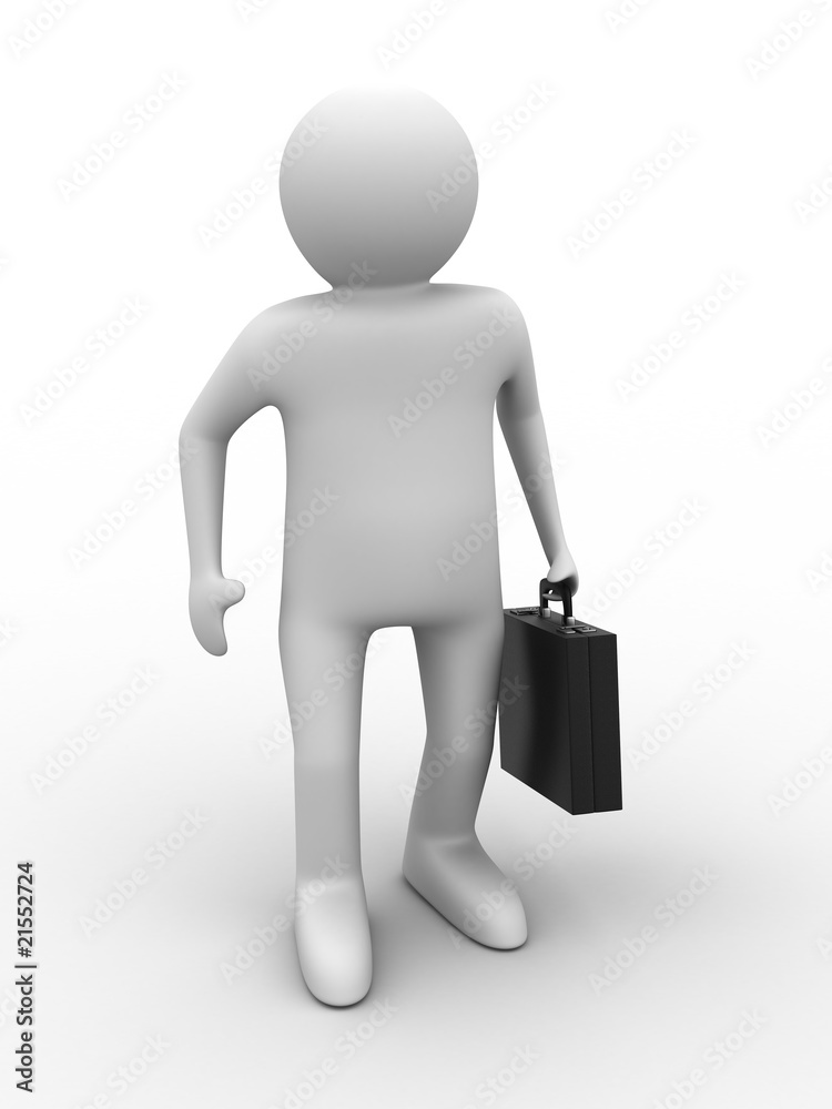 businessman on white background. Isolated 3D image businessman on white background. Isolated 3D image