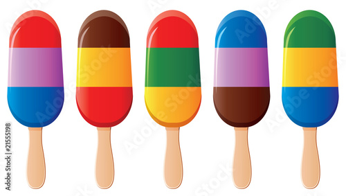 vector fruit and chocolate colorful popsicles