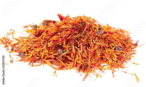Heap of dried saffron