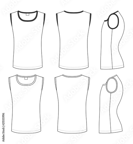 Vector t-shirt design template (front, back, side)