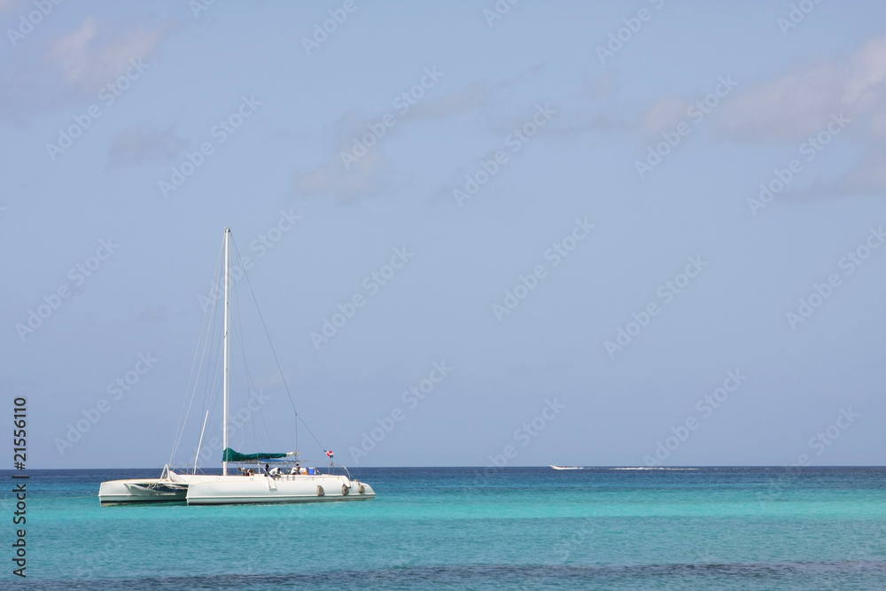 Fototapeta premium Catamaran in caribbean sea