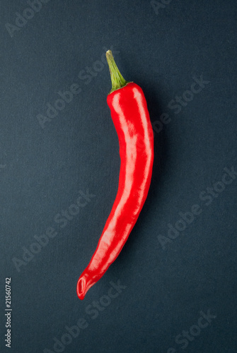 Red chilli on black background