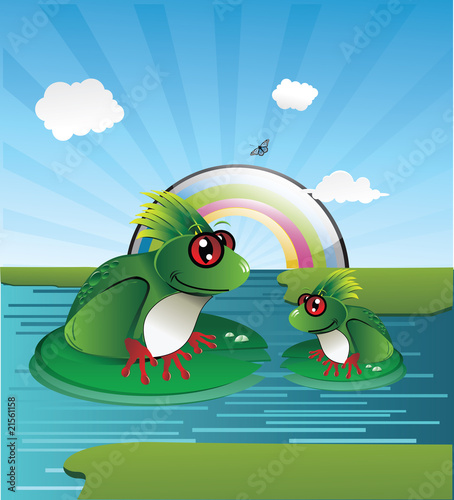 caricatura de ranas en vector