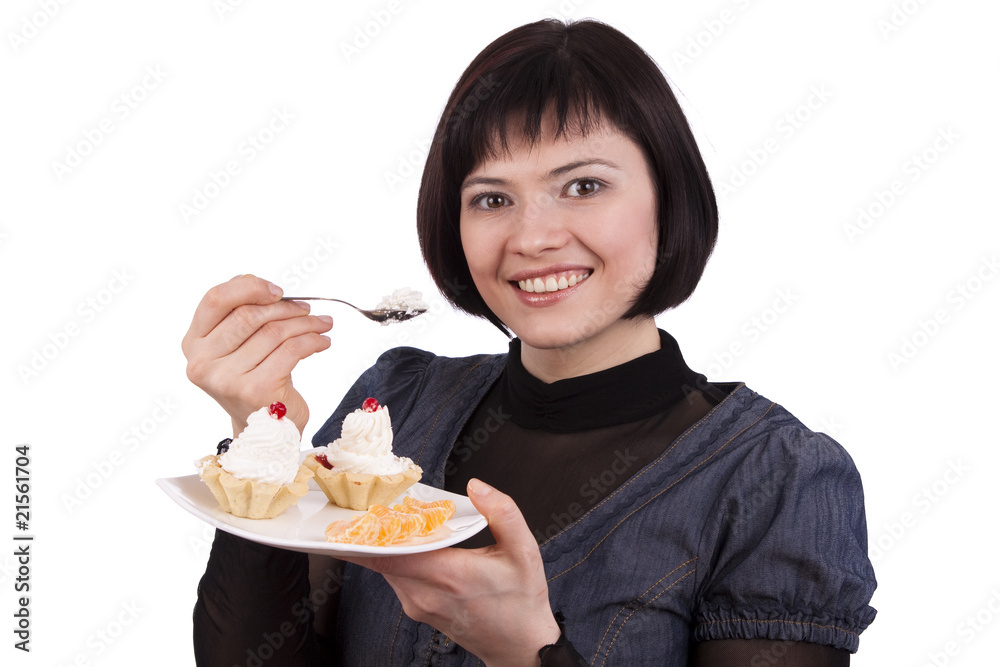 Woman Eating cake