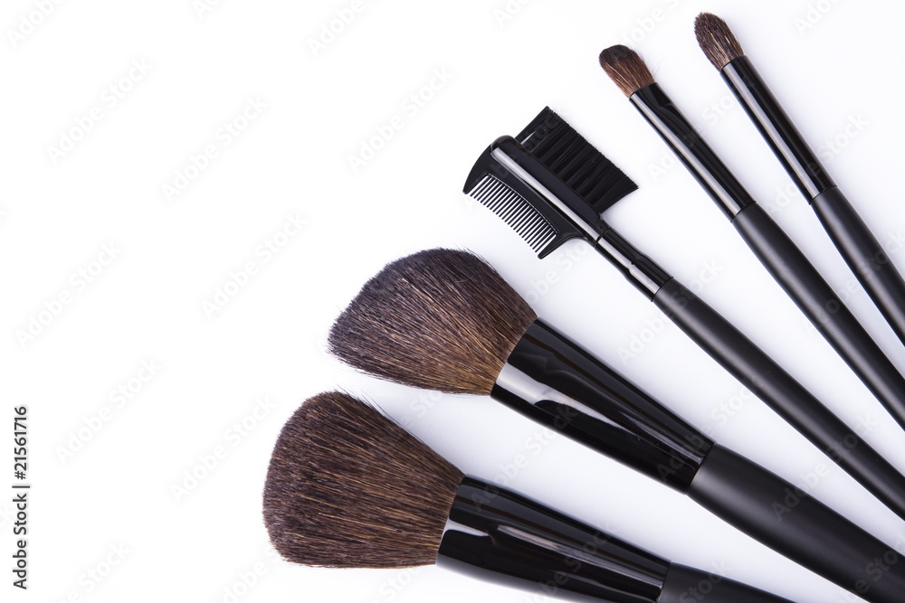 Brushes to make-up isolated on white background Brushes to make-up isolated on white background