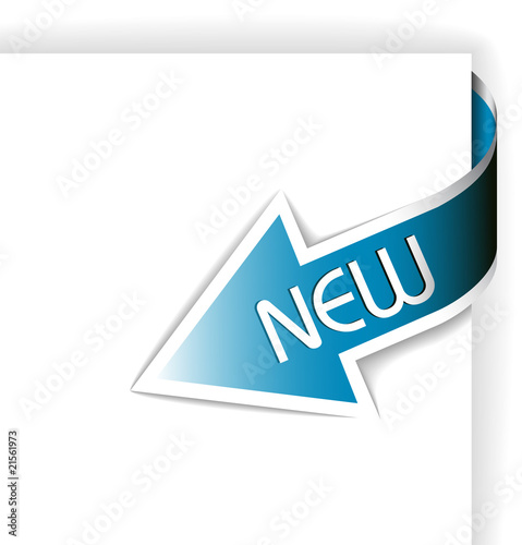 New blue corner ribbon arrow