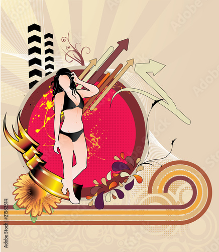 composicion de una chica en vector