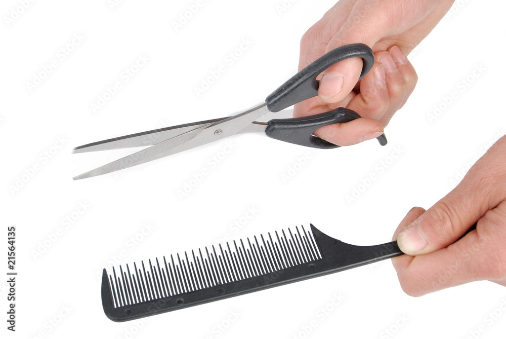 Obraz premium comb and scissors