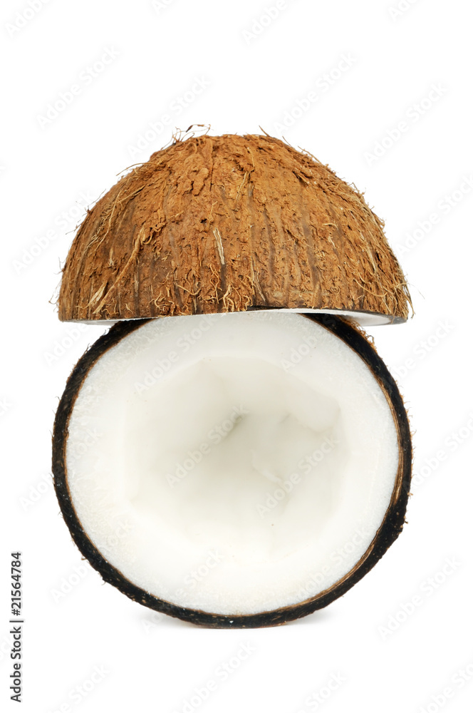 two halfs of coconut