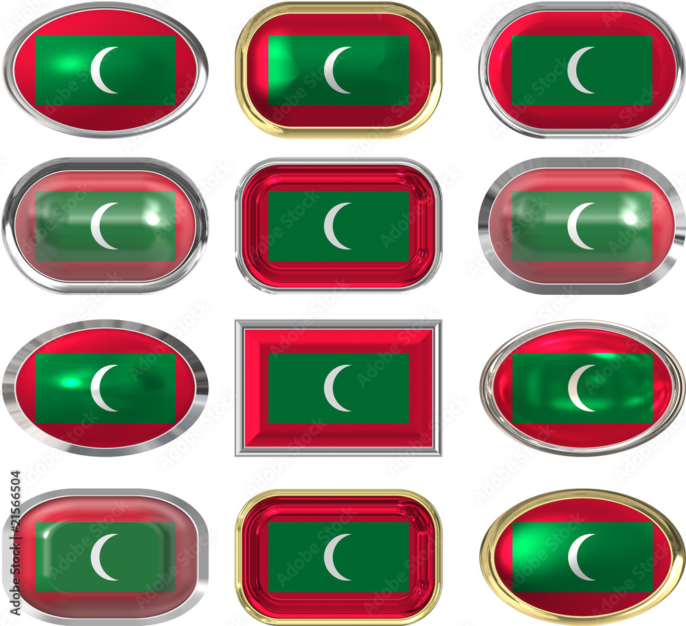 twelve buttons of the Flag of Maldives twelve buttons of the Flag of Maldives