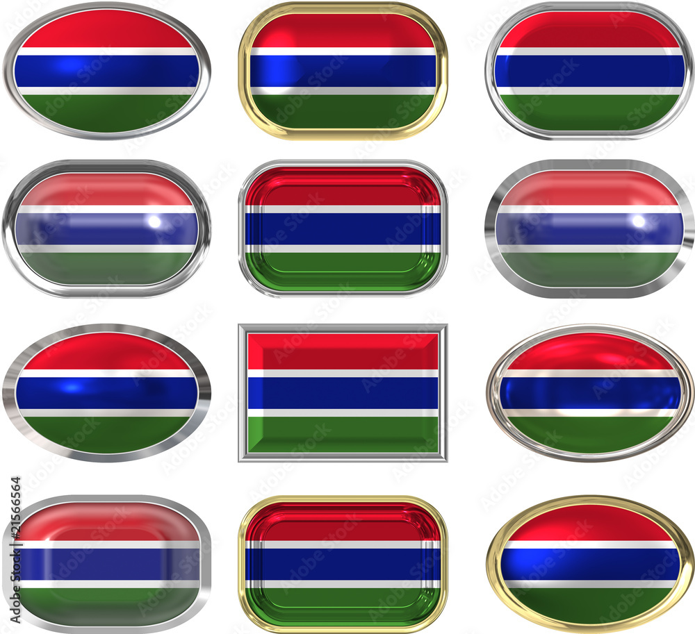 twelve buttons of the Flag of Gambia twelve buttons of the Flag of Gambia