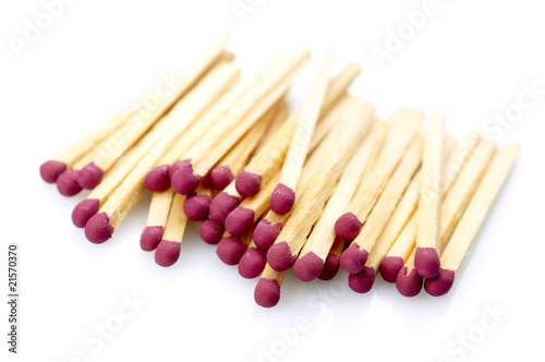 Groupe of match sticks isolated on white background.