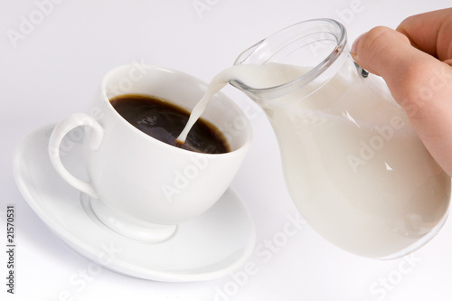Milk addition in coffee