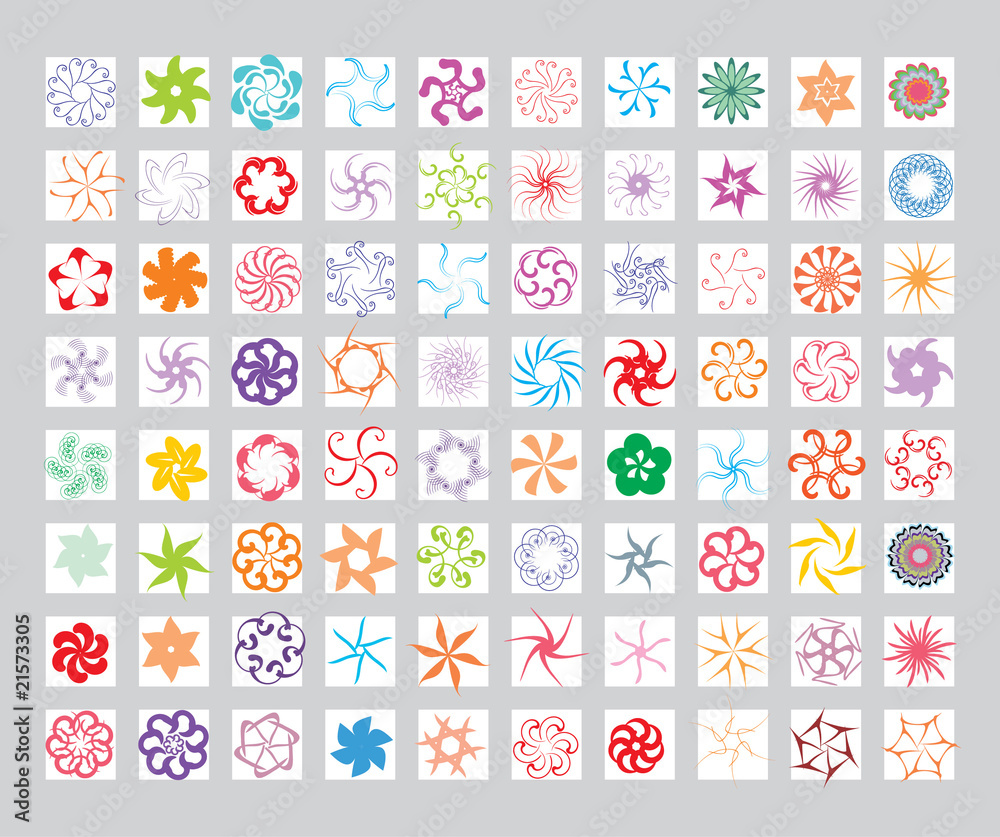 set of flowers set of flowers