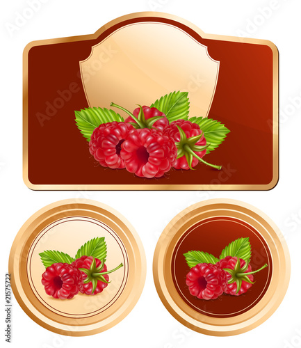 Background for design of packing jam jar. Raspberry.