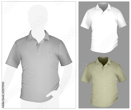 Men's polo shirt template with human body silhouette.