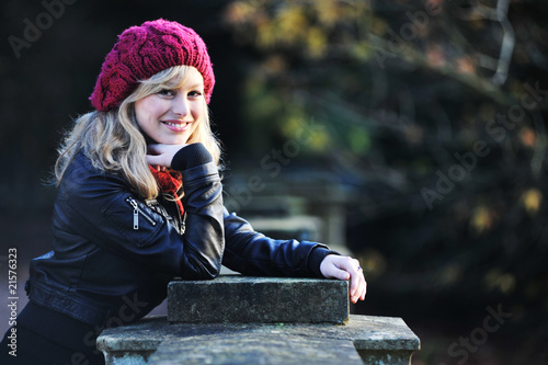 Outdoor Portrait Of Happy Young Woman