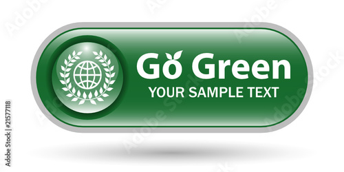 Green Earth - Go Green Icon with Copy Space