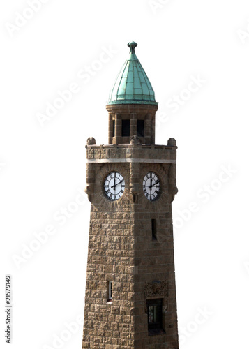 Pegelturm an den Landungsbrücken (Freisteller)