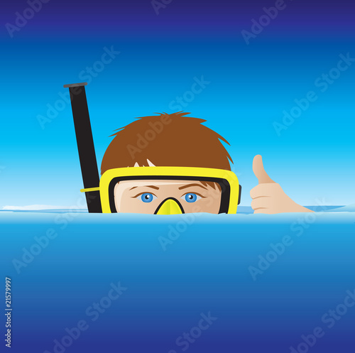 cartoon snorkeller