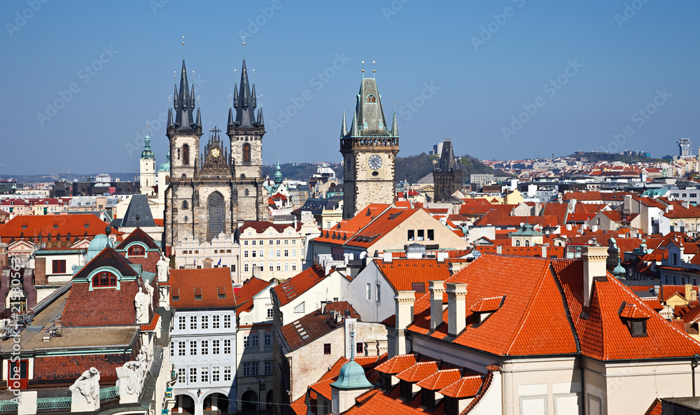 Red roofs of Old Town, Prague