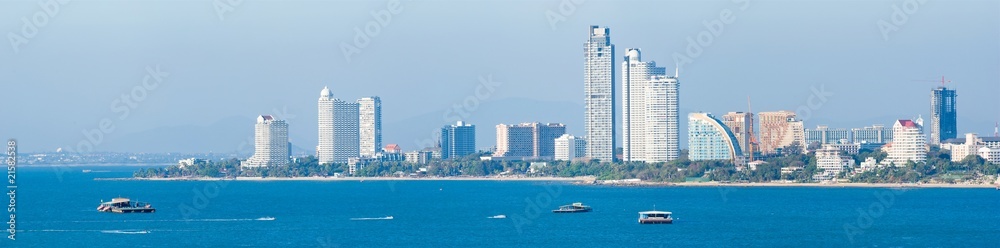 View of Pattaya from the lookout, panorama