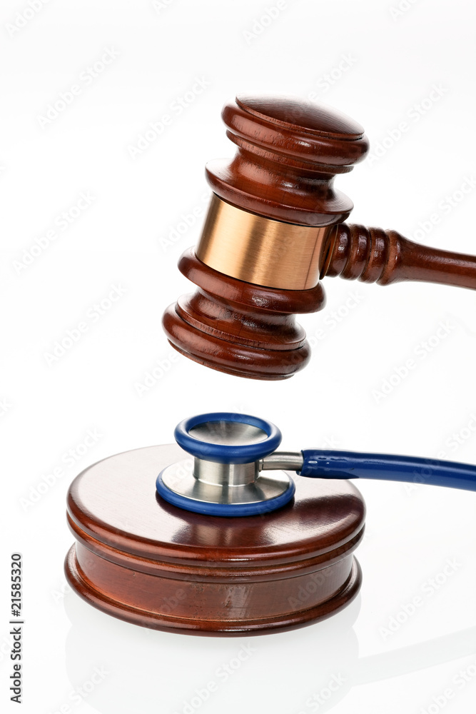 Stethoscope and Judge Hammer