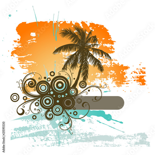 Tropical background with a frame for text