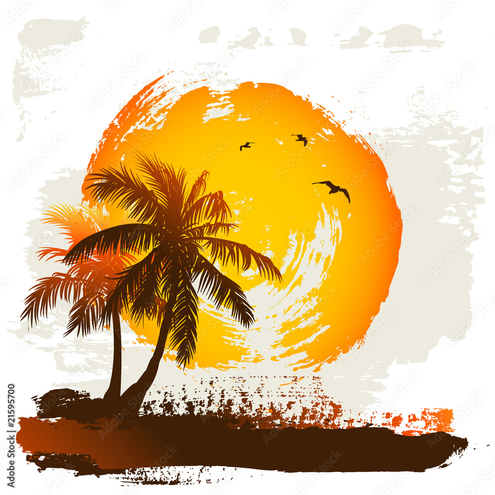 Sun and palm