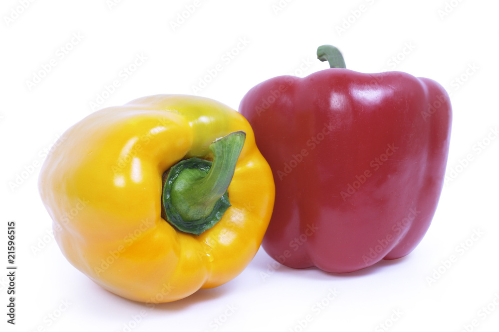 Picture of a fresh yellow pepper isolated on white Picture of a fresh yellow pepper isolated on white