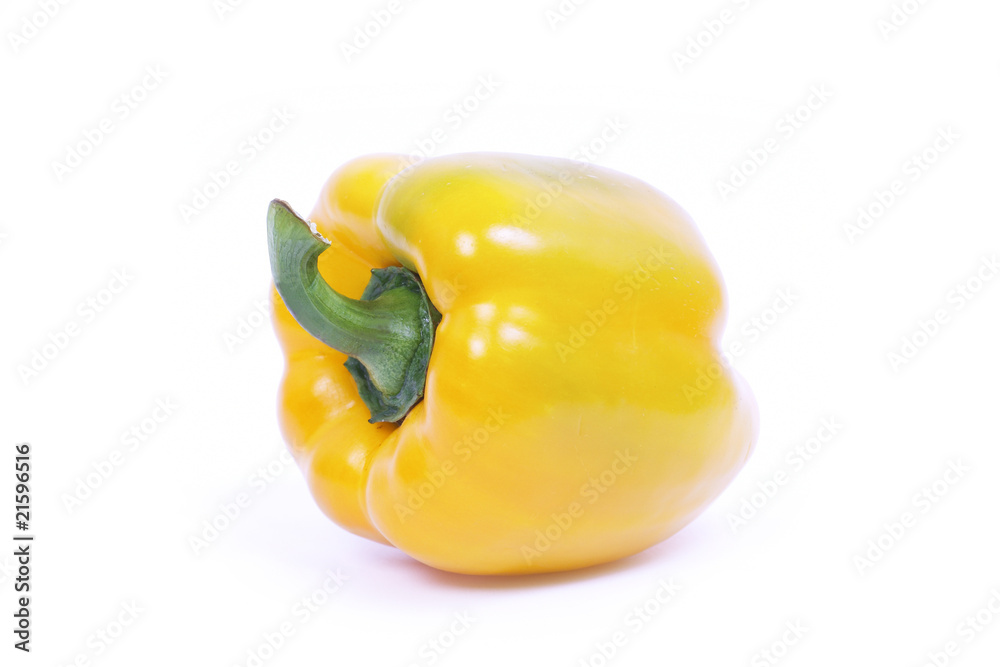 Picture of a fresh yellow pepper isolated on white