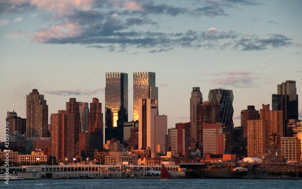 vibrant new york city late evening, usa