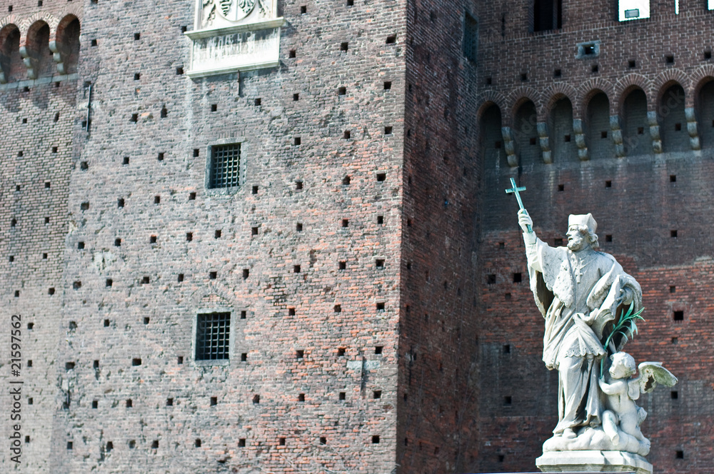 Naklejka premium statua del castello Sforzesco