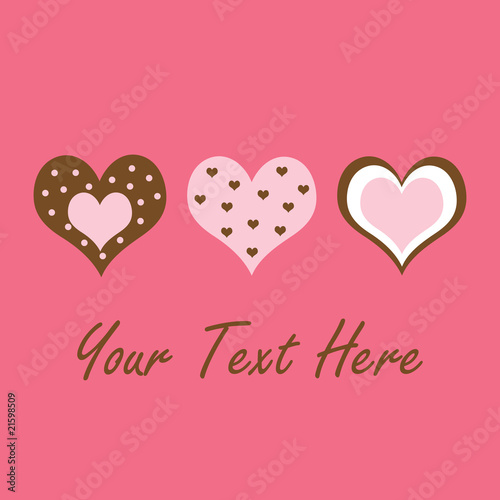 Brown and Pink Hearts