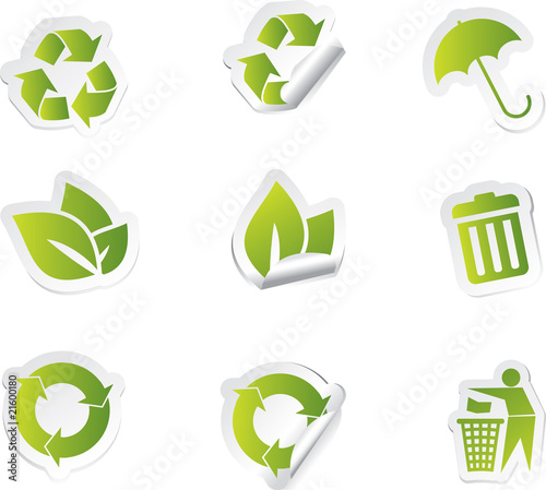 Eco sticker icon set