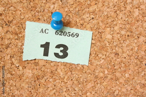 Fotografie number thirteen lottery ticket