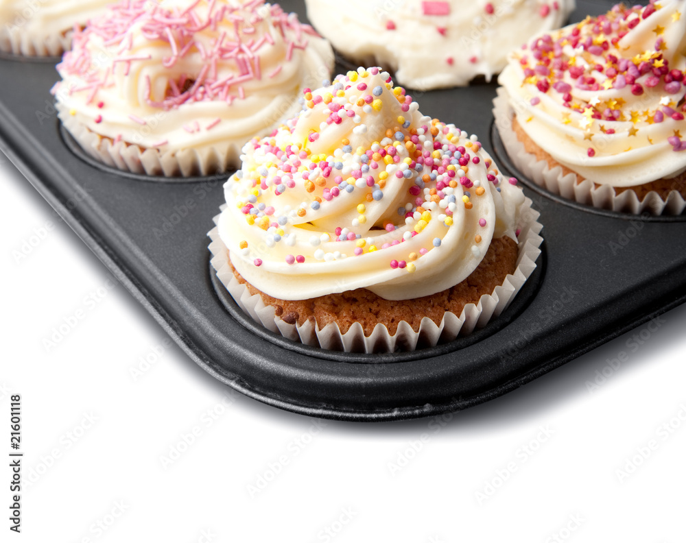 Homemade Cupcakes on a Baking Tray Homemade Cupcakes on a Baking Tray
