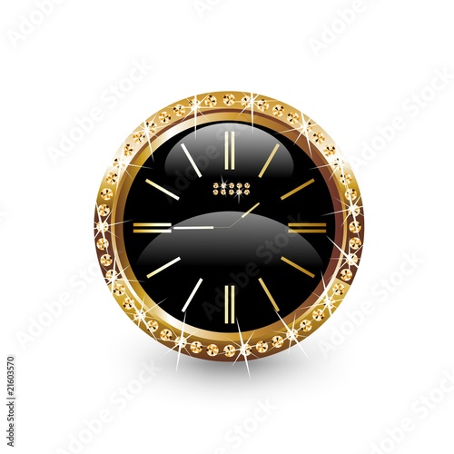 BOTON RELOJ ORO Y BRILLANTES