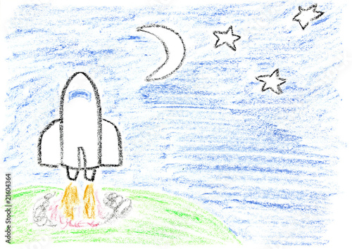 Space mission - child drawing