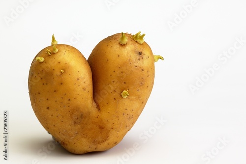 Potato in shape of flaming heart photo