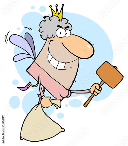 Tooth Fairy With A Mallet And Bag