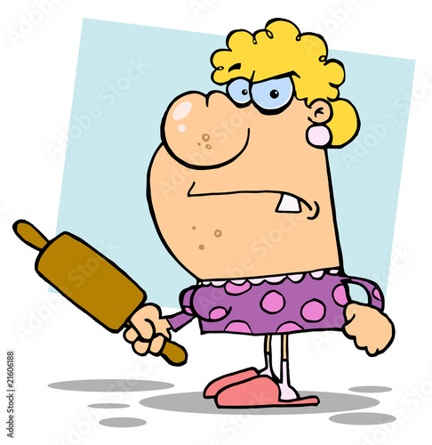 Angry Wife With A Rolling Pin,background