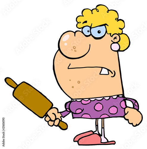Angry Wife With A Rolling Pin