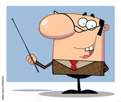 Business Manager Gesturing With A Pointer Stick,background