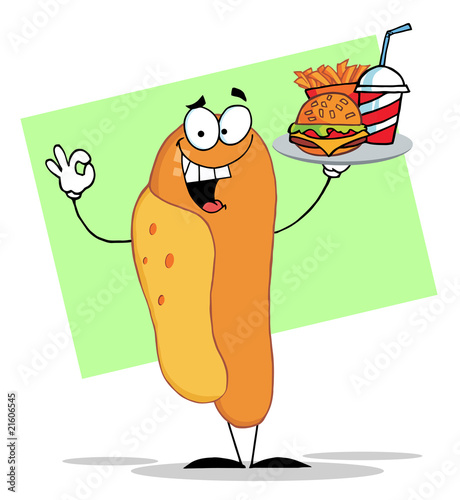 Hot Dog Mascot Cartoon Character