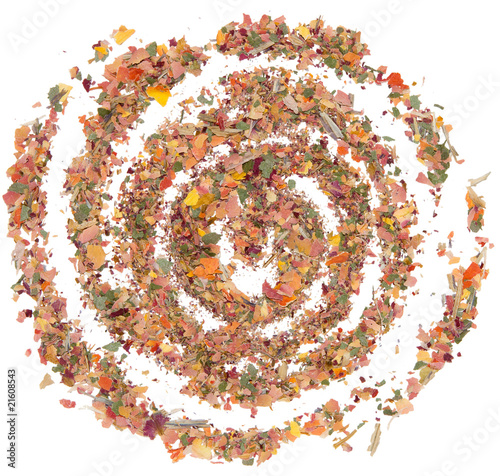 Spiral-galaxy from dried rose petals